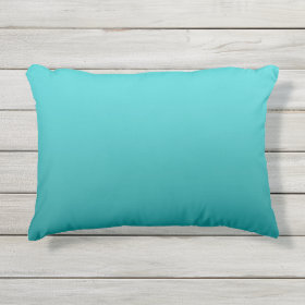 Dark Teal Ombre Outdoor Pillow