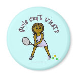 Dark Tennis Player Girl Refrigerator Magnet