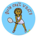 Dark Tennis Player Girl Sticker