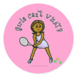 Dark Tennis Player Girl Sticker