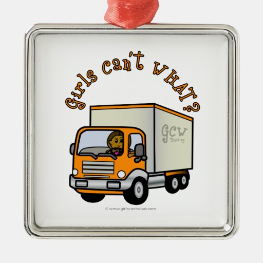 Dark Truck Driver Girl Ornaments