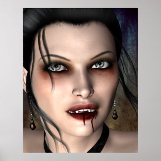 Dark Vampire Beauty Poster Print print