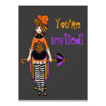 Dark Victorian circus Halloween invitation card