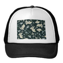 Dark vintage flower wallpaper pattern trucker hat