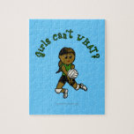 Dark Volleyball Girl in Green Uniform Puzzles
