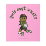 Dark Volleyball Girl in Green Uniform Scratch Pads