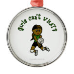 Dark Volleyball in Green Christmas Ornament