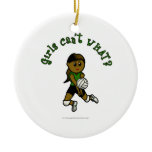 Dark Volleyball in Green Christmas Ornament