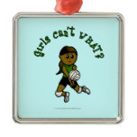 Dark Volleyball in Green Christmas Ornaments