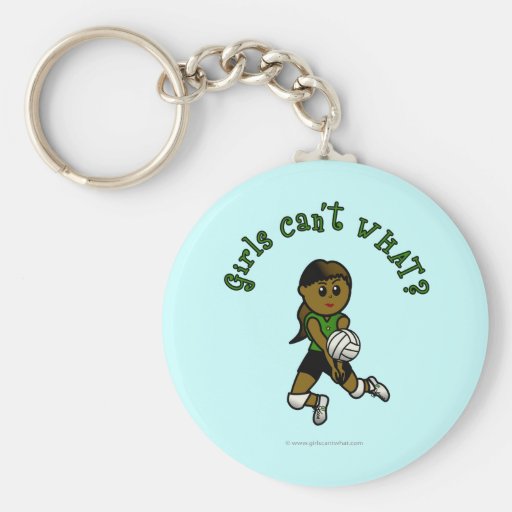 Dark Volleyball in Green Key Chains