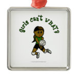 Dark Volleyball in Green Ornament