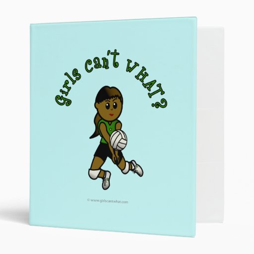Dark Volleyball in Green Vinyl Binder