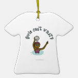 Dark Water Polo Player Girl Christmas Ornament