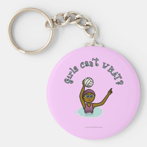 Dark Water Polo Player Girl Keychain
