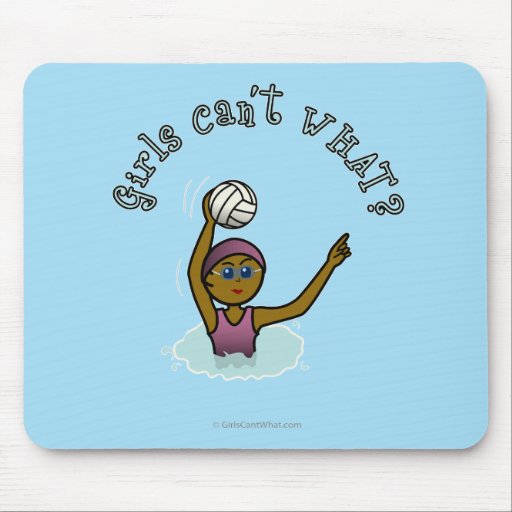 Dark Water Polo Player Girl Mouse Pad