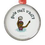 Dark Water Polo Player Girl Christmas Tree Ornaments