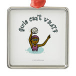 Dark Water Polo Player Girl Christmas Tree Ornaments
