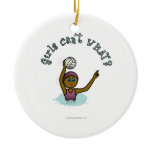 Dark Water Polo Player Girl Ornament