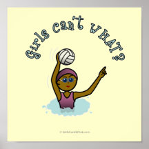 Dark Water Polo Player Girl Print