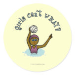 Dark Water Polo Player Girl Stickers