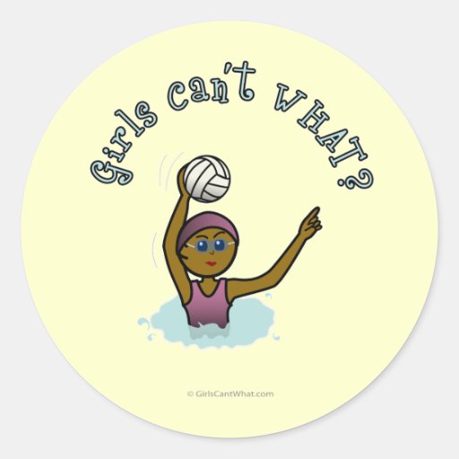 Dark Water Polo Player Girl Stickers