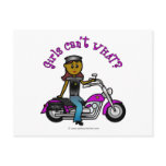 Dark Woman Biker Post Card