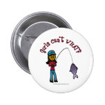 Dark Woman Fishing Buttons