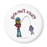 Dark Woman Fishing Magnet