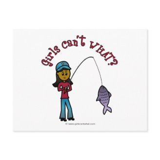 Dark Woman Fishing Post Cards