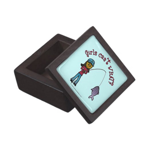 Dark Woman Fishing Premium Keepsake Boxes