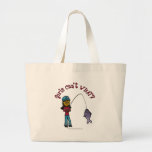 Dark Woman Fishing Tote Bag