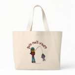 Dark Woman Fishing Tote Bag