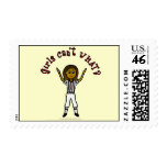 Dark Woman Football Referee Stamps