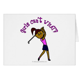 Dark Woman Golfer Card