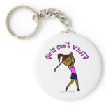 Dark Woman Golfer Keychains