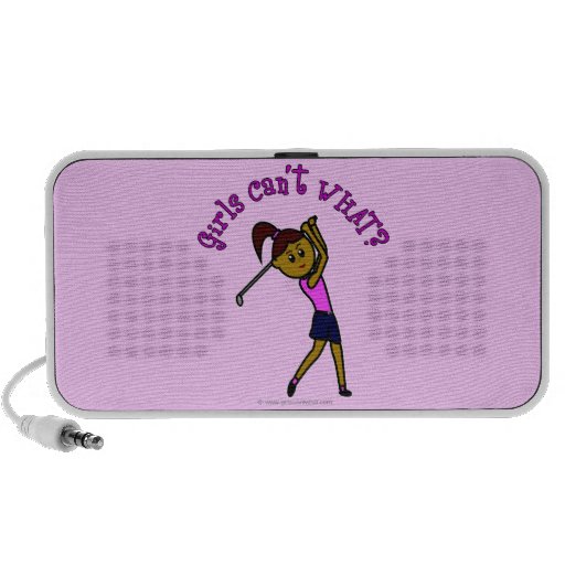 Dark Woman Golfer Notebook Speakers