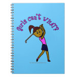 Dark Woman Golfer Spiral Notebooks