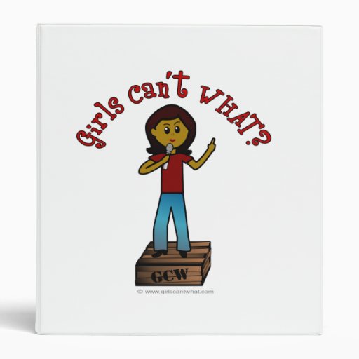 Dark Woman on Soapbox 3 Ring Binders