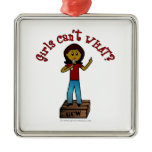 Dark Woman on Soapbox Christmas Ornaments