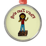 Dark Woman on Soapbox Christmas Tree Ornaments
