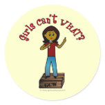 Dark Woman on Soapbox Round Sticker