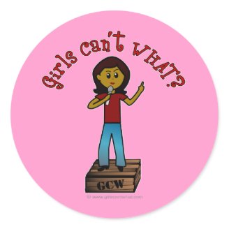 Dark Woman on Soapbox Stickers
