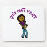 Dark Woman Playing Saxophone Mousepads