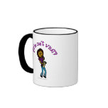 Dark Woman Playing Saxophone Mugs