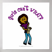 Dark Woman Playing Saxophone posters