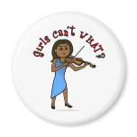 Dark Woman Playing Violin Fridge Magnets