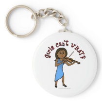 Dark Woman Playing Violin keychains