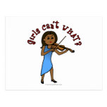 Dark Woman Playing Violin Post Cards
