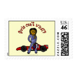 Dark Woman Race Car Driver Stamps