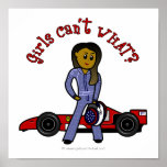 Dark Woman Race Car Driver Poster